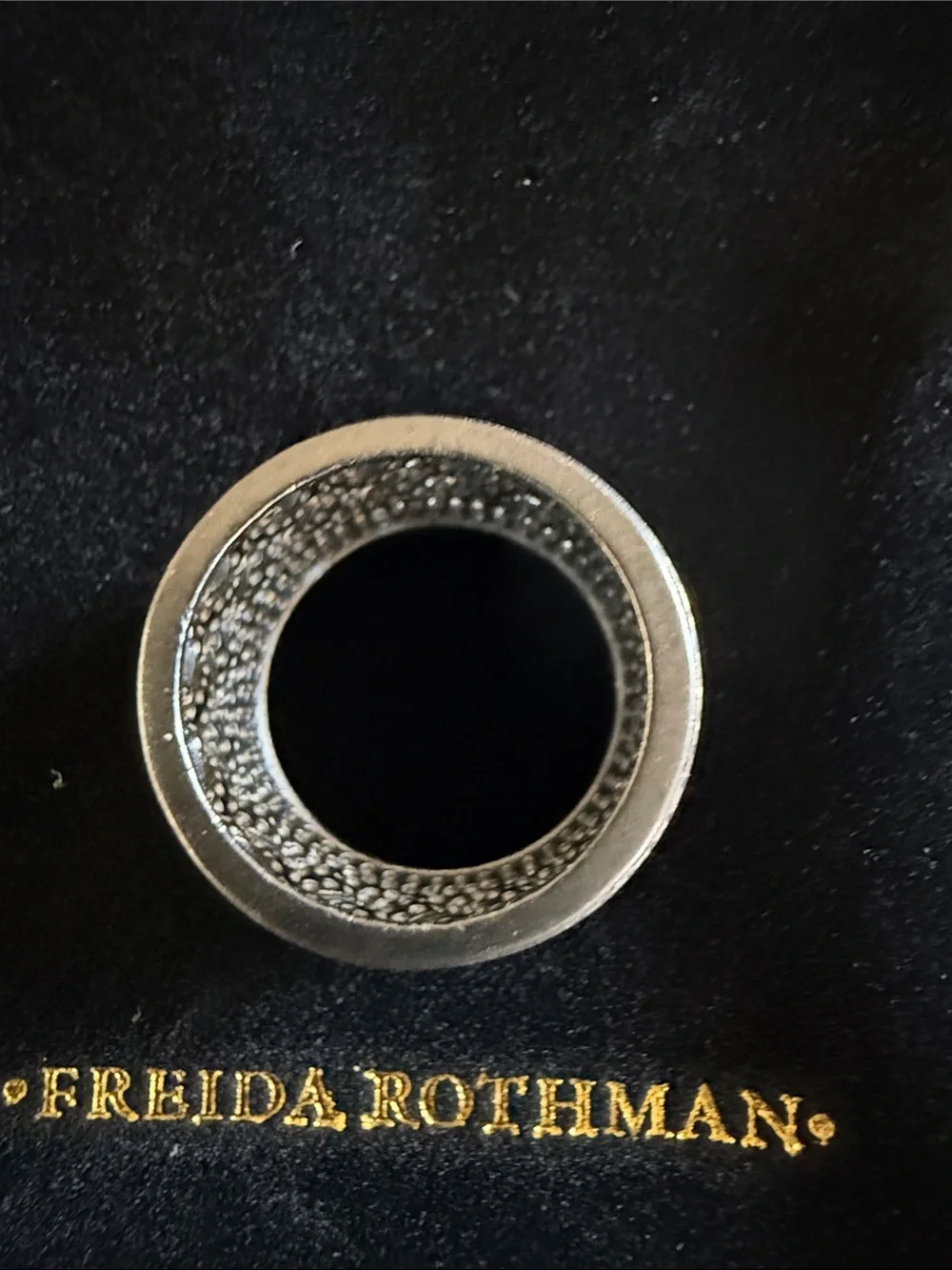 Frieda Rothman Woven Band Ring in Black and Gold and Pave